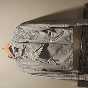 Womens PU leather moto jacket